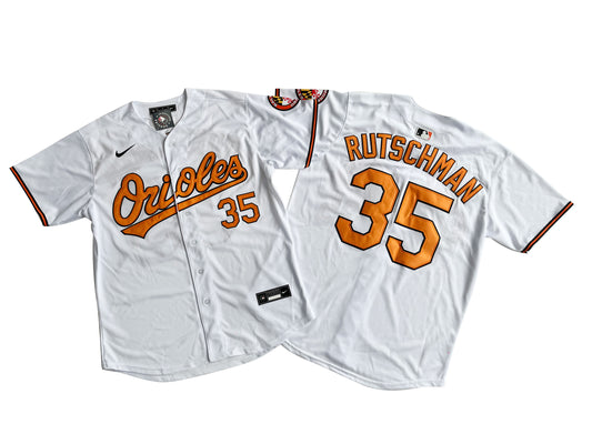 BALTIMORE ORIOLES ADLEY RUTSCHMAN WHITE JERSEY