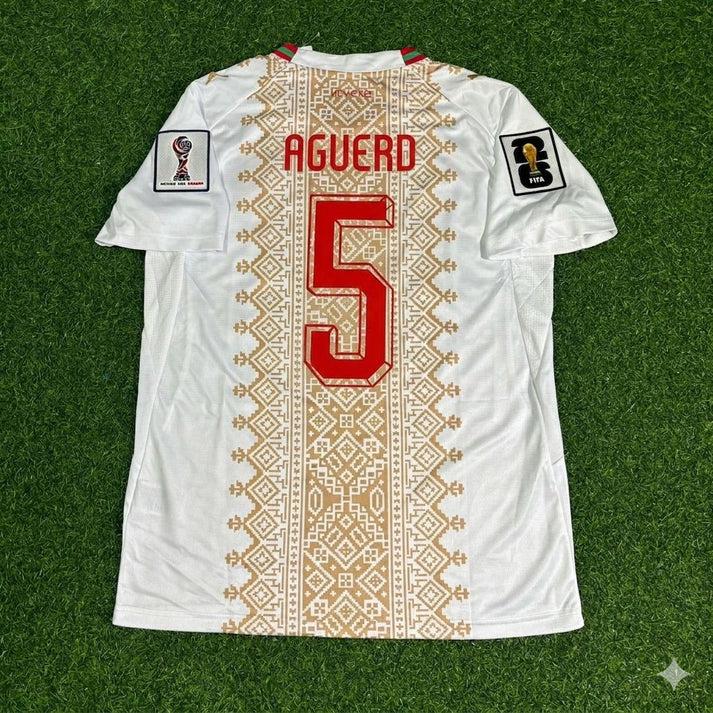 2026 WORLD CUP NAYEF AGUERD TEAM MOROCCO WHITE JERSEY