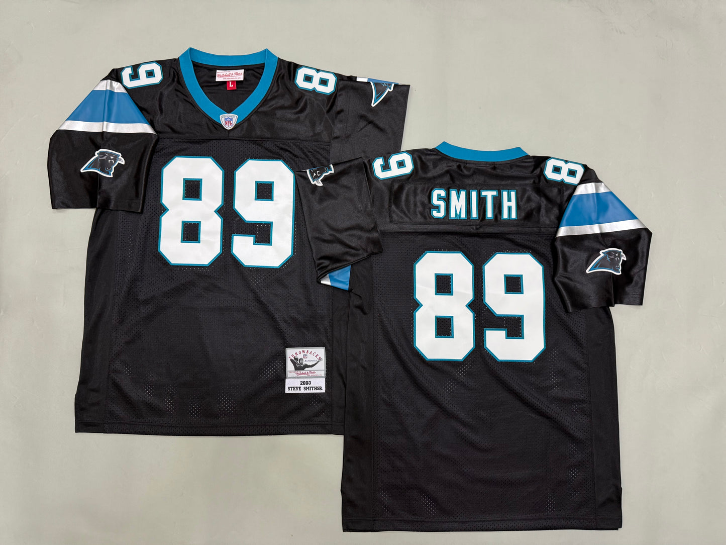 CAROLINA PANTHERS STEVE SMITH BLACK VINTAGE JERSEY