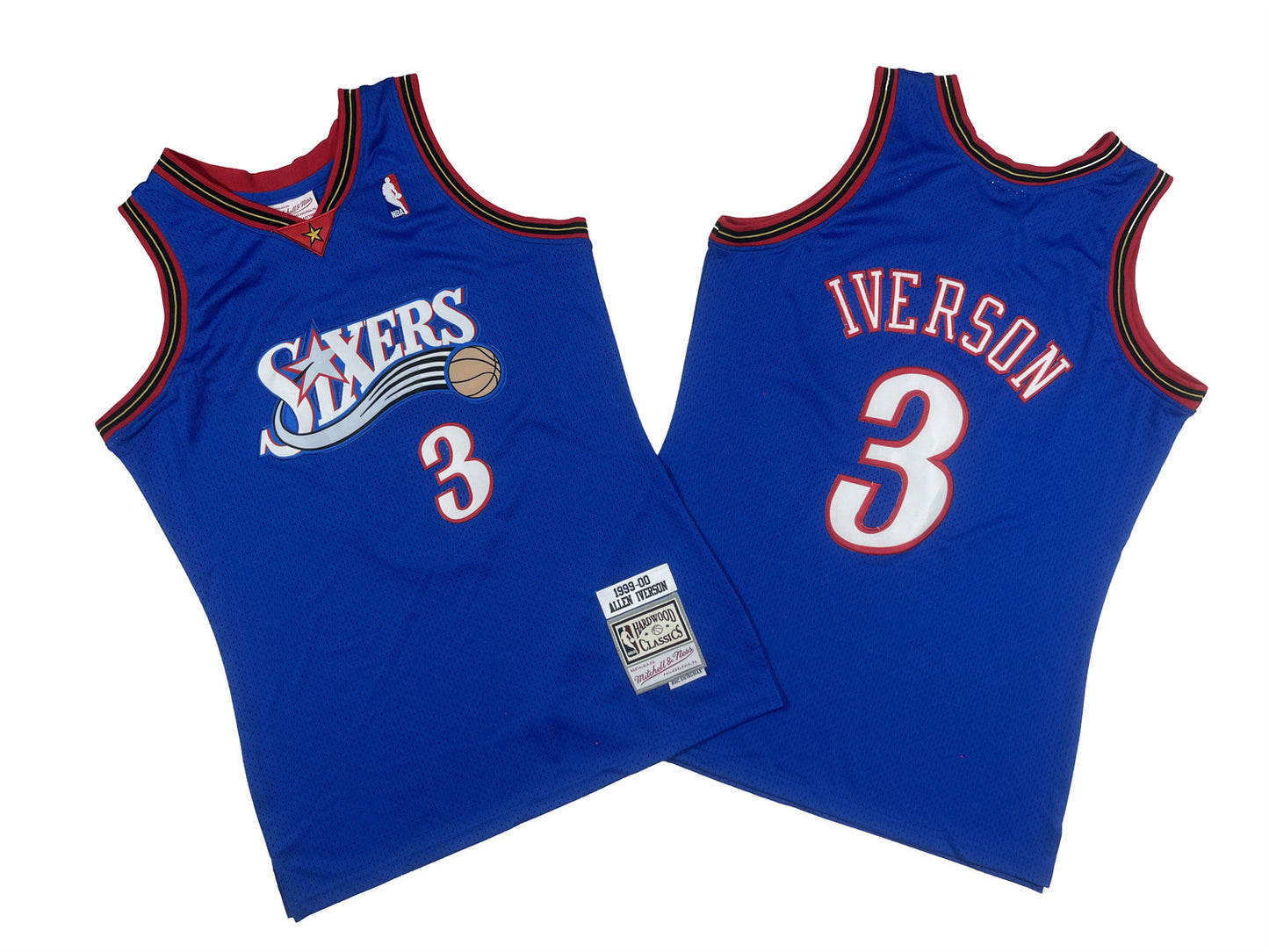 PHILADELPHIA 76ERS ALLEN IVERSON BLUE VINTAGE JERSEY