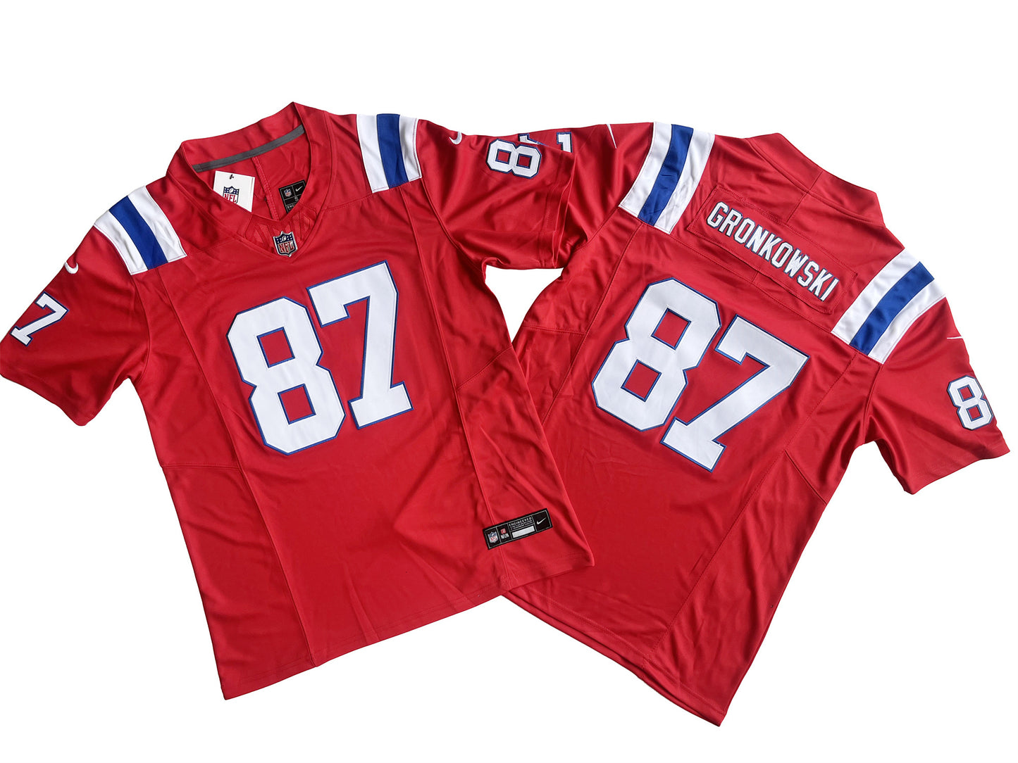 NEW ENGLAND PATRIOTS ROB GRONKOWSKI RED VINTAGE JERSEY