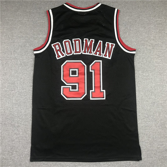 CHICAGO BULLS DENNIS RODMAN BLACK RETRO JERSEY