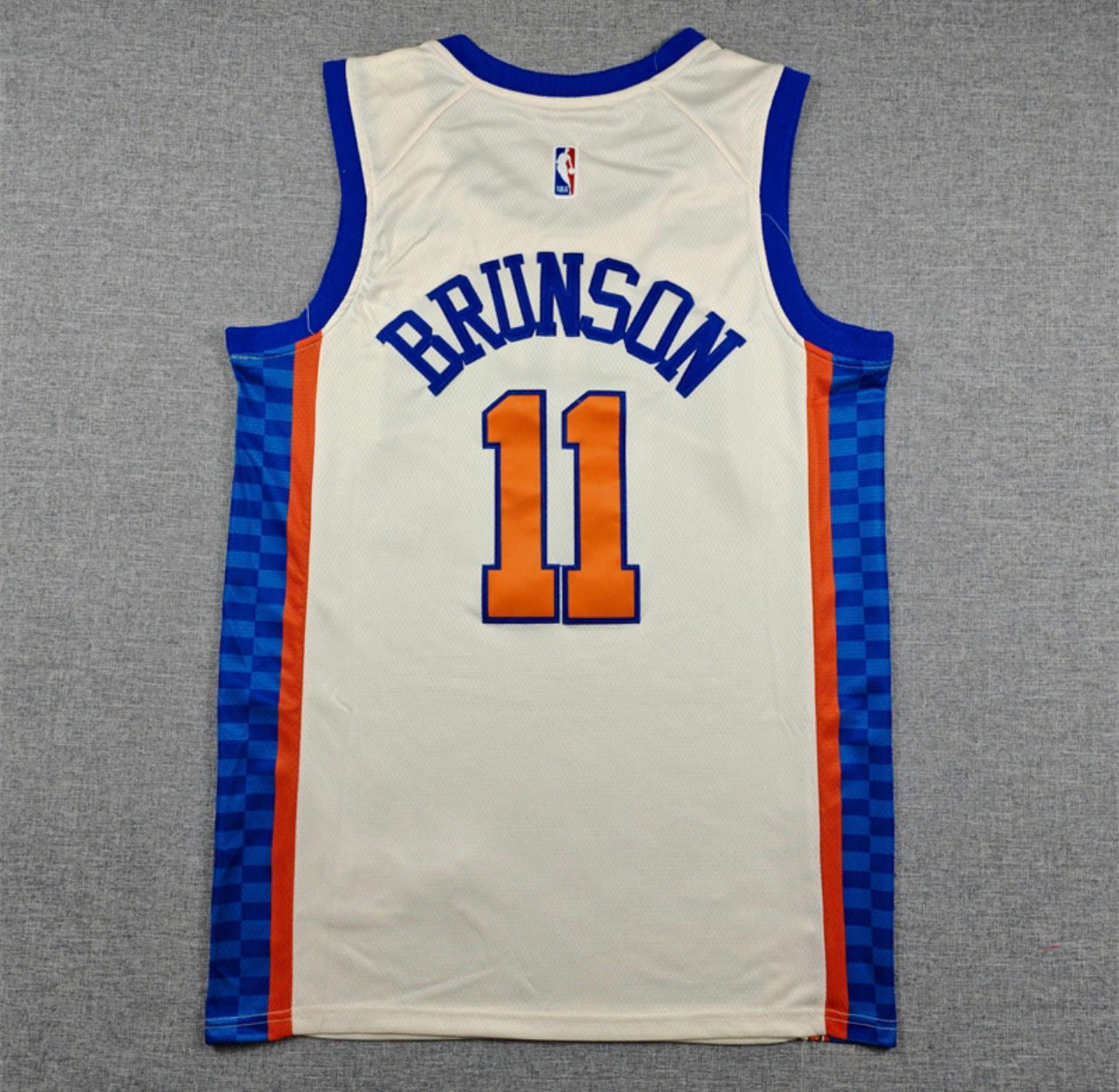 Jalen Brunson Checker Side Panel New York Knicks Jersey