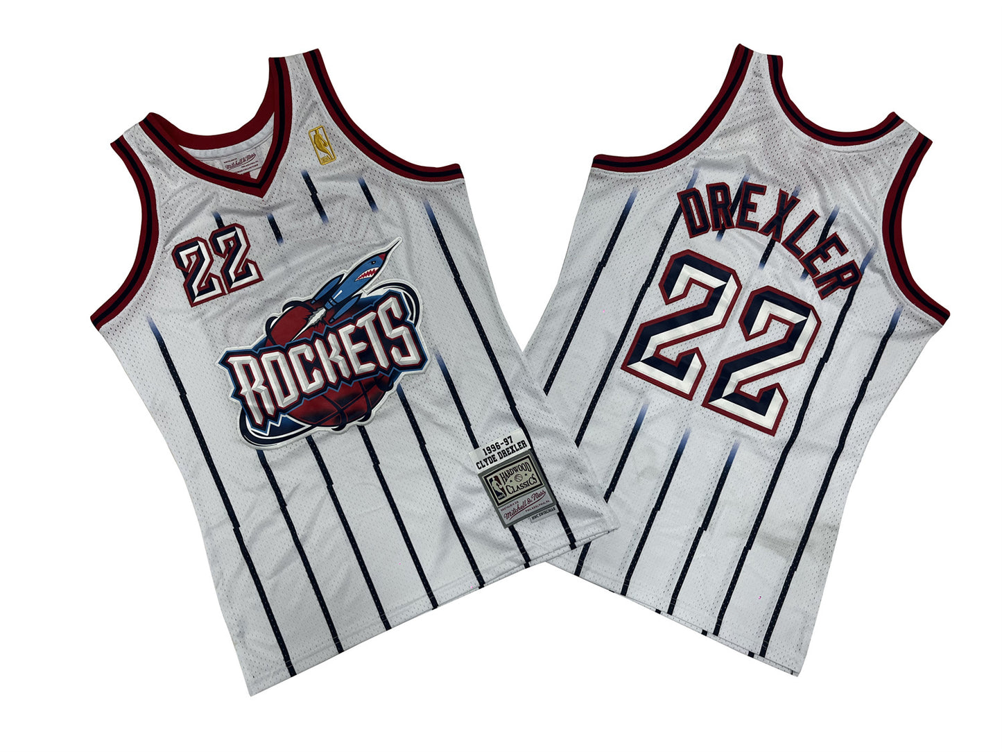HOUSTON ROCKETS CLYDE DREXLER WHITE JERSEY