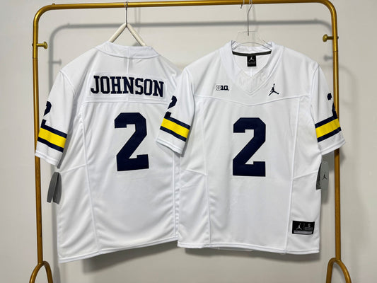 MICHIGAN WOLVERINES WILL JOHNSON WHITE JERSEY
