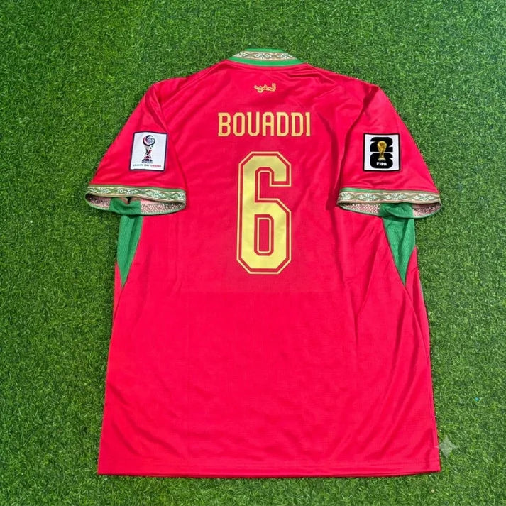 2026 WORLD CUP AYYOUB BOUADDI TEAM MOROCCO RED JERSEY