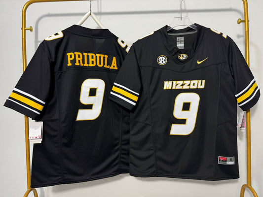 MISSOURI TIGERS BEAU PRIBULA BLACK JERSEY