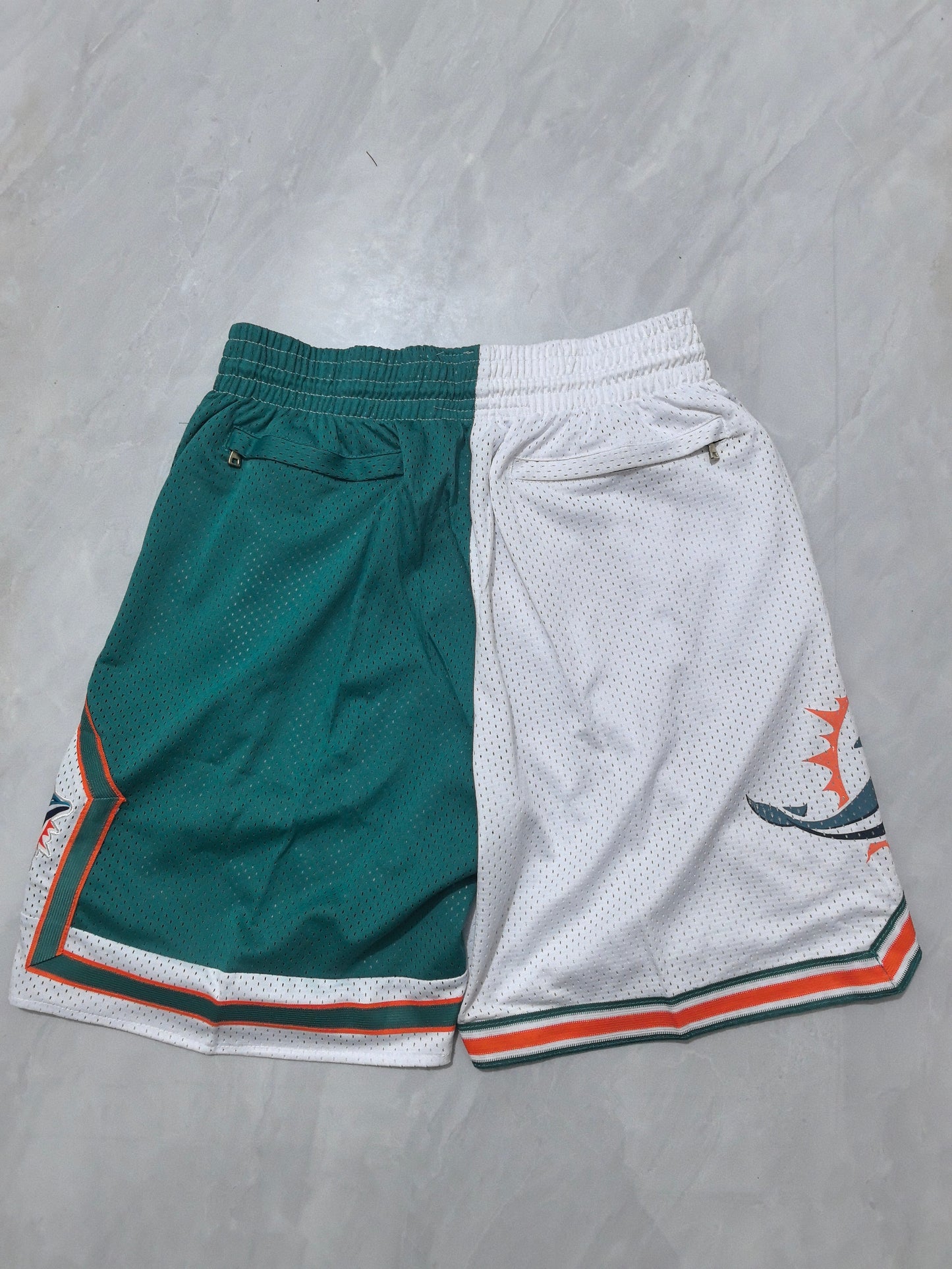 MIAMI DOLPHINS BLUE AND WHITE SHORTS