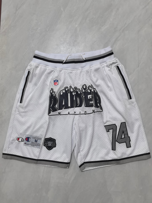 LAS VEGAS RAIDERS WHITE SHORTS