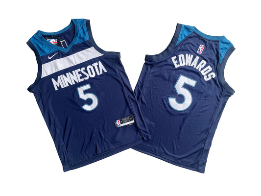 MINNESOTA TIMBERWOLVES ANTHONY EDWARDS BLUE JERSEY