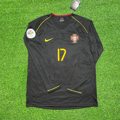 Cristiano Ronaldo  Portugal 2006 World Cup Long Sleeve Black Retro Football Jersey