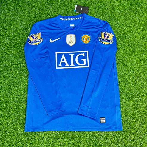Cristiano Ronaldo Manchester United 2008 Blue EPL Patch Retro Long Sleeve Football