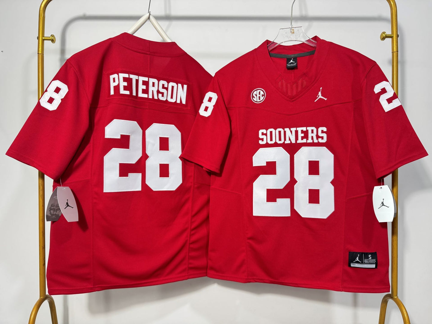 OKLAHOMA SOONERS ADRIAN PETERSON RED JERSEY