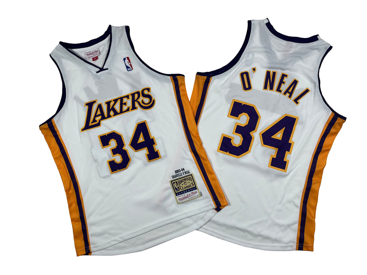 LOS ANGELES LAKERS SHAQUILLE O’NEAL WHITE VINTAGE JERSEY