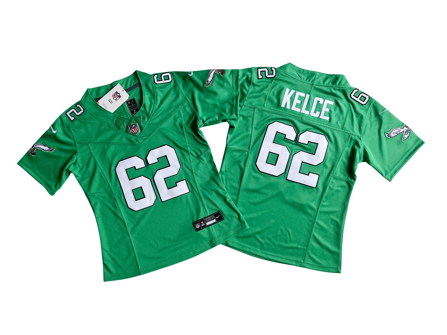 PHILIDELPHIA EAGLES JASON KELCE KELLY GREEN JERSEY