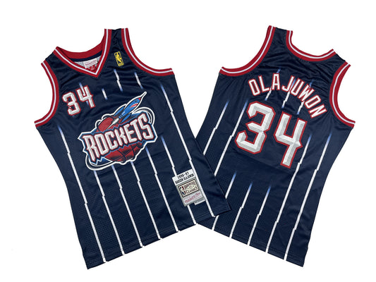 HOUSTON ROCKETS HAKEEM OLAJUWON BLUE VINTAGE JERSEY