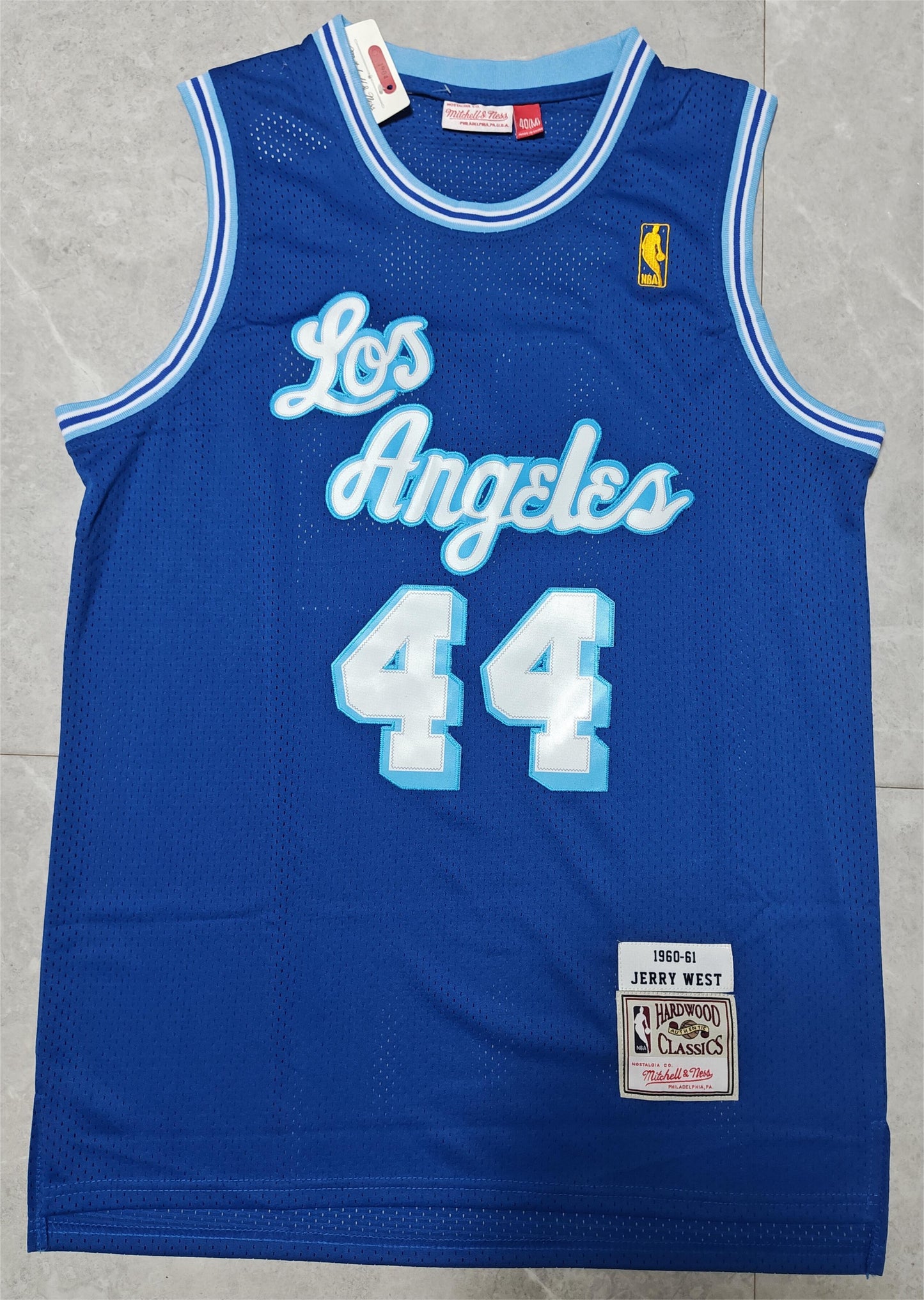 LOS ANGELES LAKERS JERRY WEST BLUE VINTAGE JERSEY