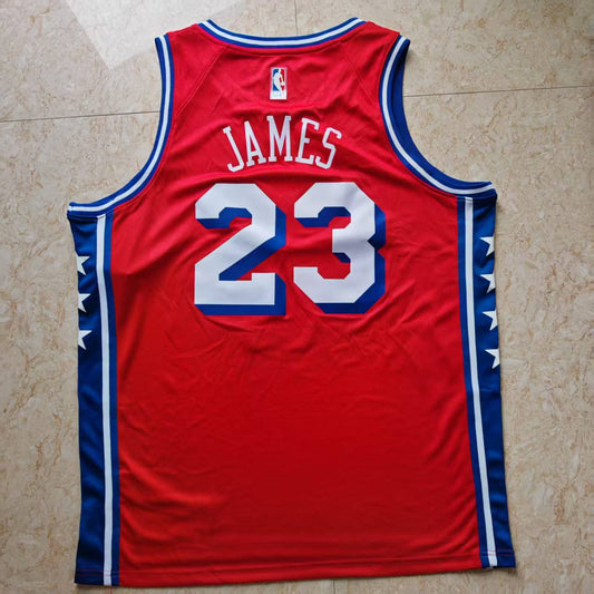 PHILADELPHIA 76ERS LEBRON JAMES RED JERSEY