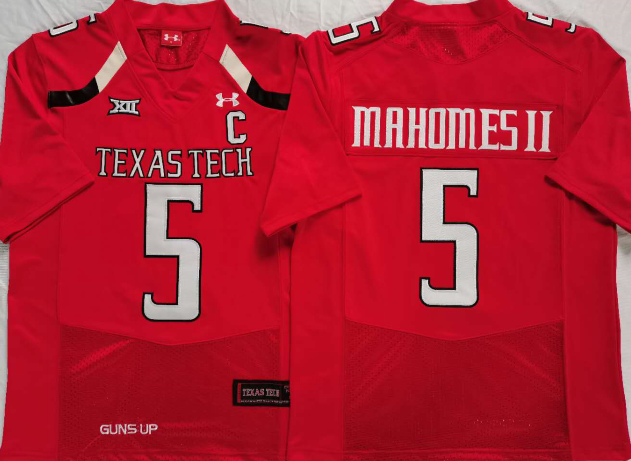 TEXAS TECH RED RAIDERS PATRICK MAHOMES RED JERSEY