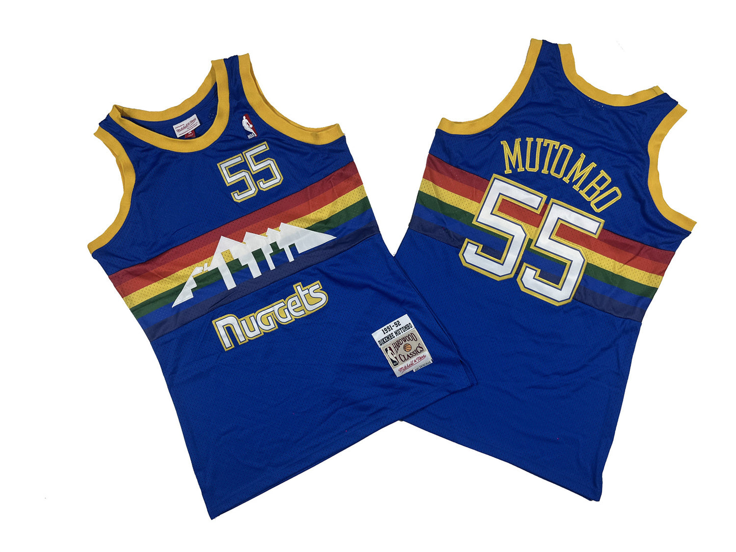 DENVER NUGGETS DIKEMBE MUTOMBO BLUE VINTAGE JERSEY