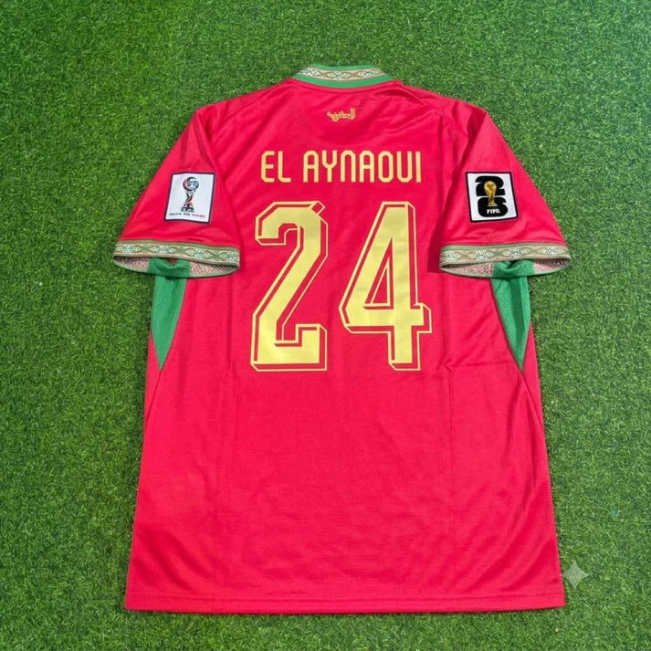 2026 WORLD CUP NEIL EL AYNAOUI TEAM MOROCCO RED JERSEY