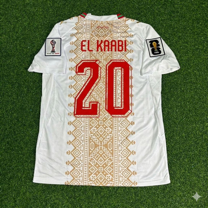 2026 WORLD CUP AYOUB EL KAABI TEAM MOROCCO WHITE JERSEY