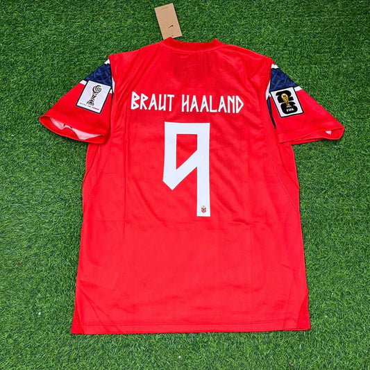 2026 WORLD CUP ERLING HAALAND TEAM NORWAY RED JERSEY
