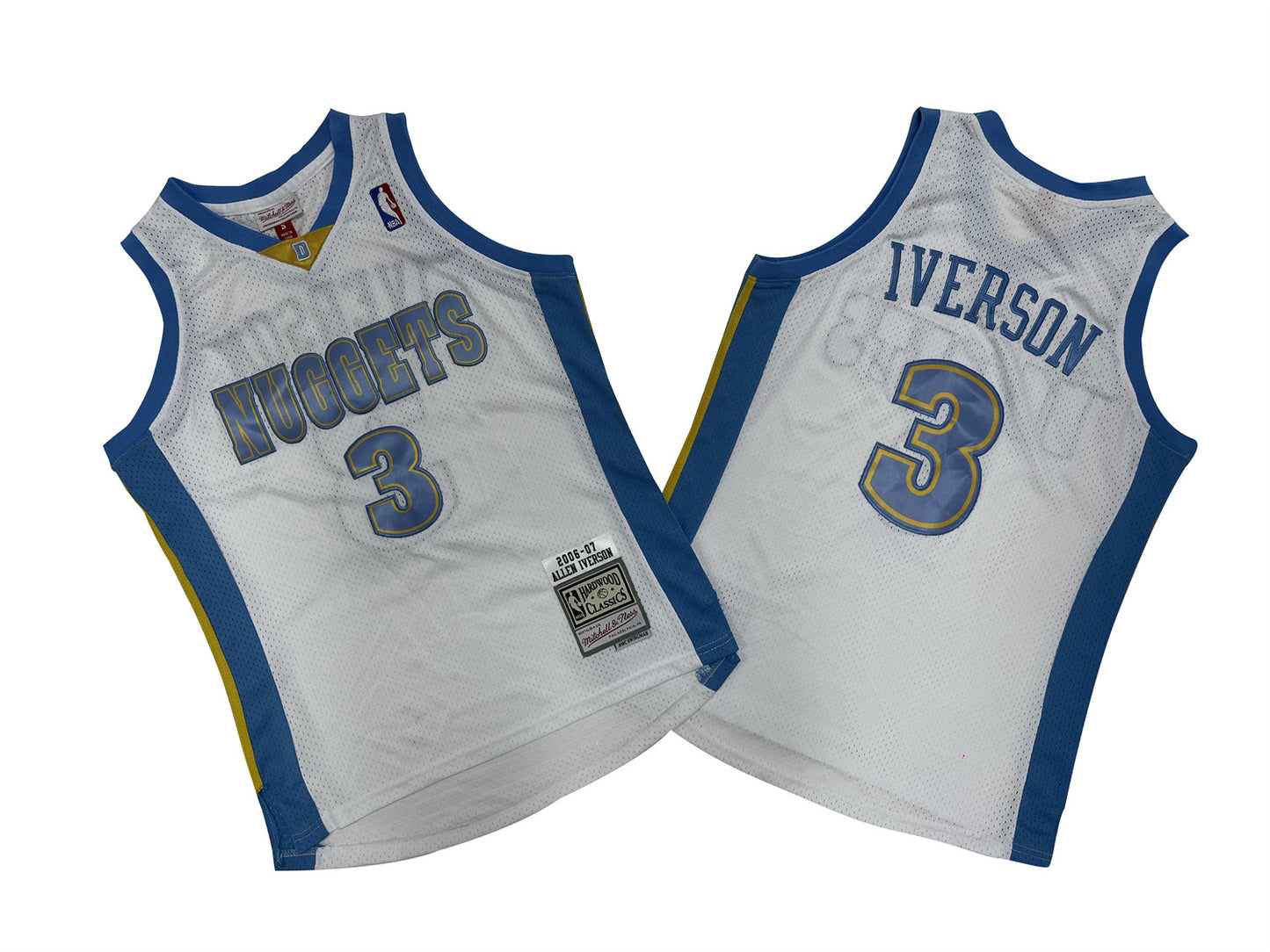 DENVER NUGGETS ALLEN IVERSON WHITE VINTAGE JERSEY
