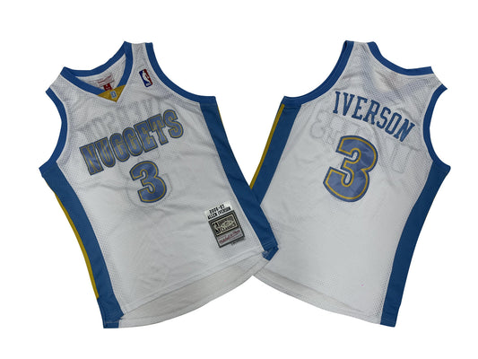 DENVER NUGGETS ALLEN IVERSON WHITE VINTAGE JERSEY