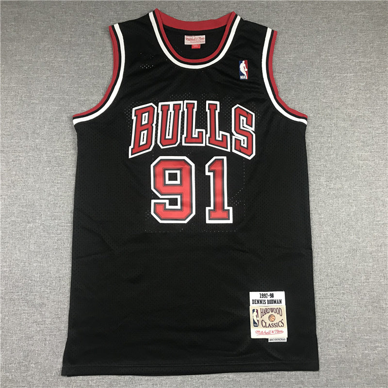 CHICAGO BULLS DENNIS RODMAN BLACK RETRO JERSEY