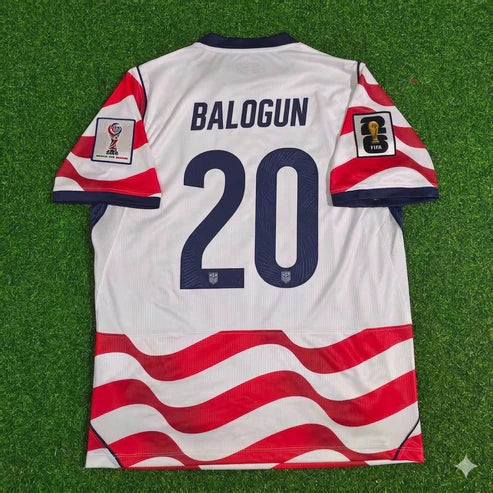 2026 WORLD CUP FOLARIN BALOGUN TEAM USA RED AND WHITE JERSEY
