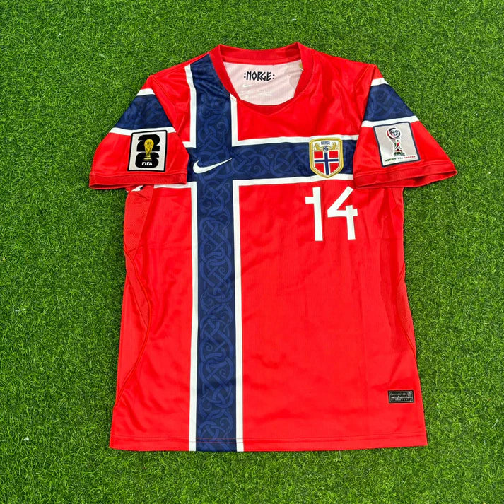 2026 WORLD CUP FREDRIK AURSNES TEAM NORWAY RED JERSEY