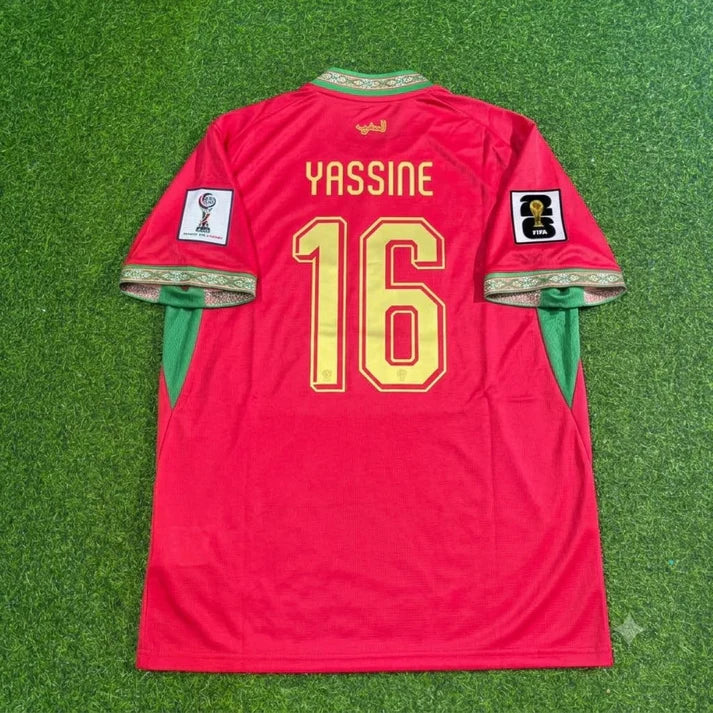 2026 WORLD CUP GESSIME YASSINE TEAM MOROCCO RED JERSEY