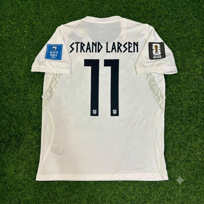 2026 WORLD CUP JORGEN STRAND LARSEN TEAM NORWAY WHITE JERSEY