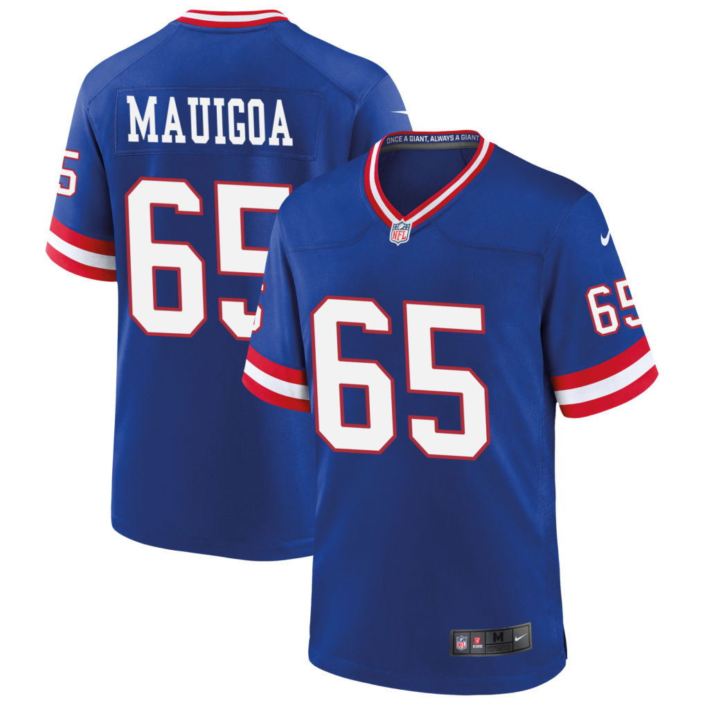 NEW YORK GIANTS FRANCIS MAUIGOA BLUE RETRO JERSEY
