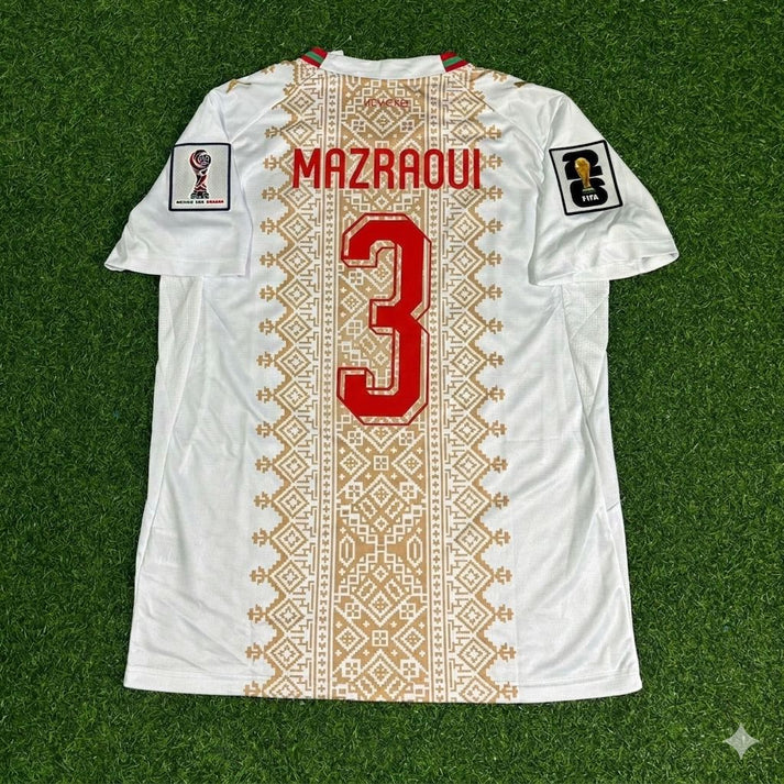 2026 WORLD CUP NOUSSAIR MAZRAOUI TEAM MOROCCO WHITE JERSEY