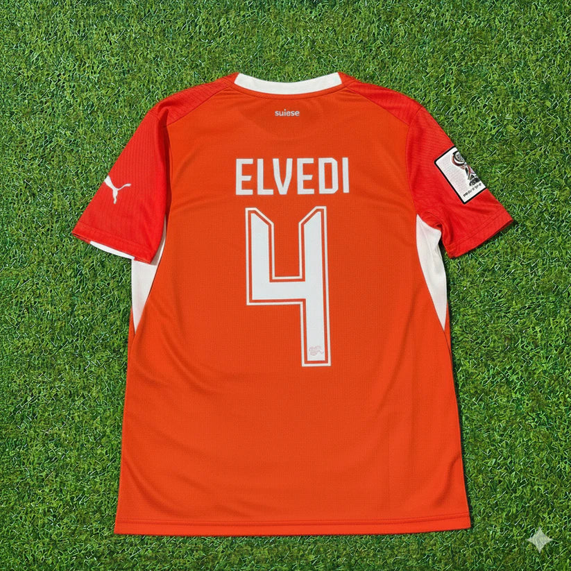 2026 WORLD CUP NICO ELVEDI TEAM SWITZERLAND RED JERSEY