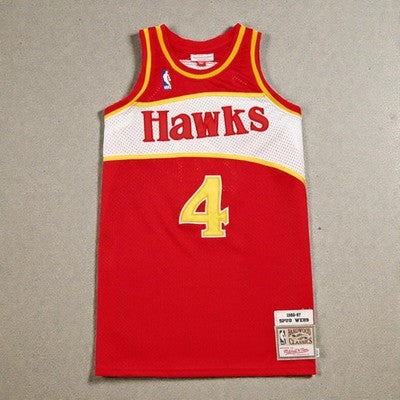 ATLANTA HAWKS SPUD WEBB RED VINTAGE JERSEY