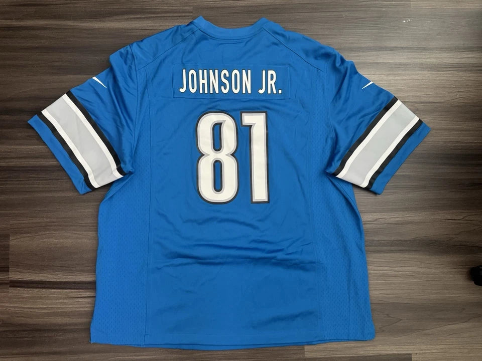 DETROIT LIONS CALVIN JOHNSON BLUE JERSEY