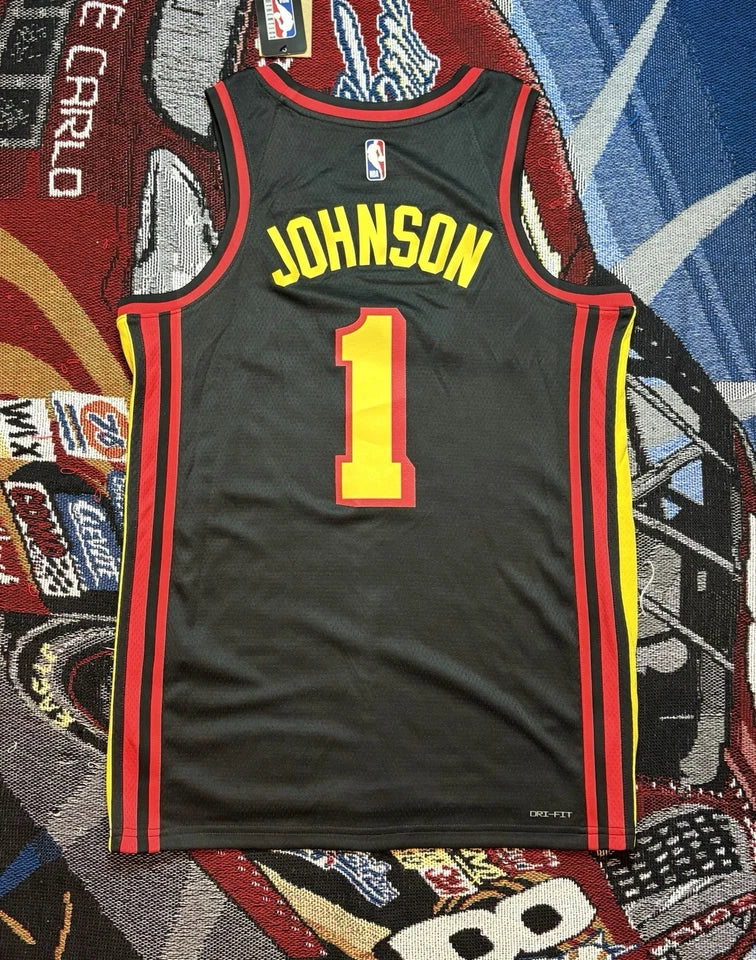 ATLANTA HAWKS JALEN JOHNSON BLACK JERSEY