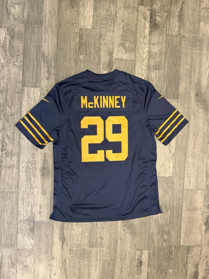 GREEN BAY PACKERS XAVIER MCKINNEY BLUE JERSEY