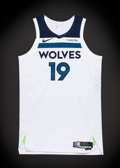 MINNESOTA TIMBERWOLVES JOAN BERINGER WHITE JERSEY